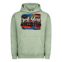 Pigment Oil Green God bless America  4th of July Urban Hoodie - CowGirlArtShop