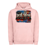 Pigment Salmon God bless America  4th of July Urban Hoodie - CowGirlArtShop