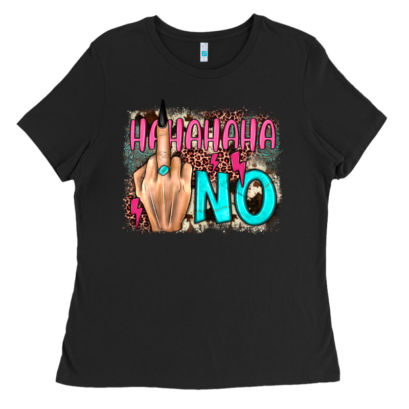 Hahahaha No Leopard Cowhide Ladies Tee by JahusDesignShop | Teevron
