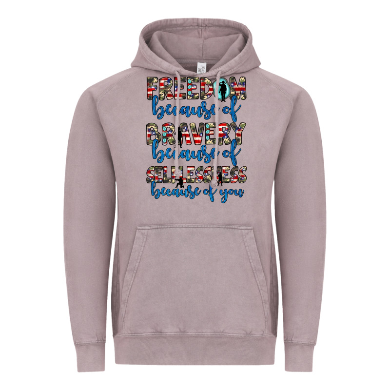 Freedom Because Of Bravery Because Of Selflessness Because Of You Vintage Hoodie by JahusDesignShop | Teevron