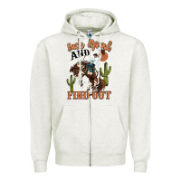 Oatmeal Heather buck around and find out rodeo cowboy Zipper Hoodie - MaliasSmallBusiness