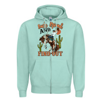 Seafoam buck around and find out rodeo cowboy Zipper Hoodie - MaliasSmallBusiness