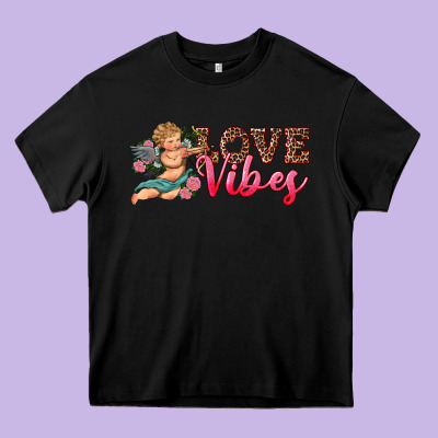 Love Vibes Cupid Heavy Core Tee Designed By Ranaportraitstore