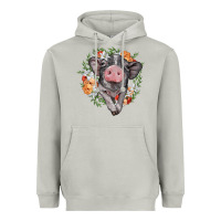 Moon Dust baby pig floral wreath Heavyweight Hoodie - BarkalooDesign