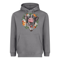 Storm baby pig floral wreath Heavyweight Hoodie - BarkalooDesign