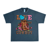 Midnight Navy valentines day love my cowboy Urban Heavy Tee - AdoDesignShop