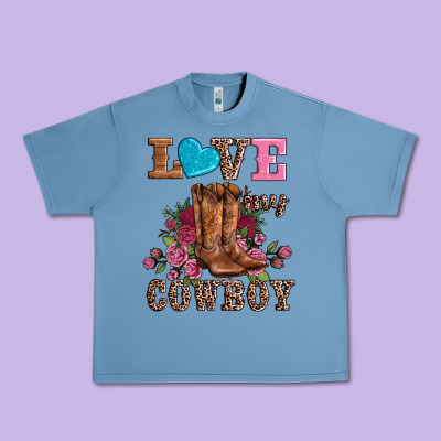 Valentines Day Love My Cowboy Urban Heavy Tee Designed By Adodesignshop