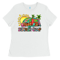 White summer camp Ladies Tee - Zillion Design Studio