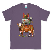 Lavender Christmas cow sheep and chicken Classic Tee - LillyAllenDesigns