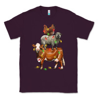 Plum Christmas cow sheep and chicken Classic Tee - LillyAllenDesigns