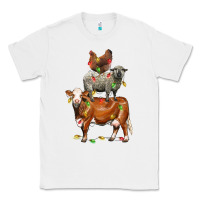 White Christmas cow sheep and chicken Classic Tee - LillyAllenDesigns
