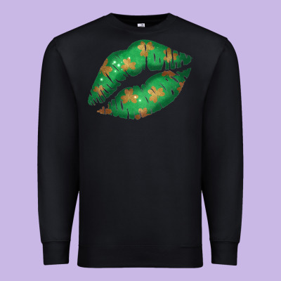 St. Patricks Day Green Lips Premium Sweatshirt Designed By Bettercallsaul