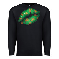 Black St. Patricks Day Green Lips Premium Sweatshirt - Bettercallsaul