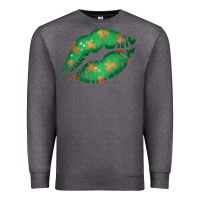 Charcoal Heather St. Patricks Day Green Lips Premium Sweatshirt - Bettercallsaul