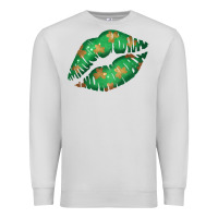 Dove Grey St. Patricks Day Green Lips Premium Sweatshirt - Bettercallsaul