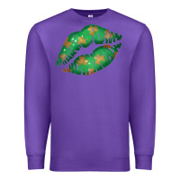 Purple St. Patricks Day Green Lips Premium Sweatshirt - Bettercallsaul