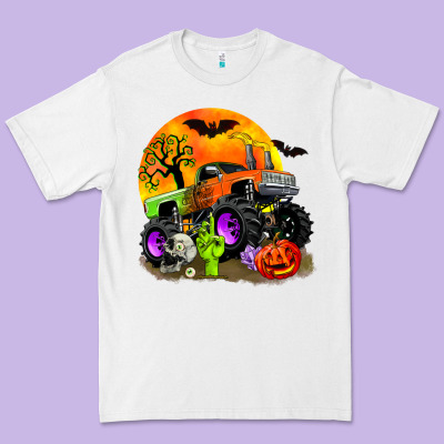 Halloween Monster Truck Premium Tee Designed By Zillion Design Studio