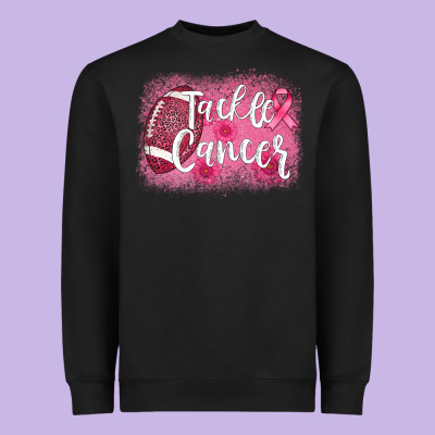Tackle Cancer Football Leopard Heavyweight Sweatshirt Designed By Adodesignshop