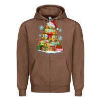 Chestnut christmas tree with school bus Zipper Hoodie - MaliasSmallBusiness
