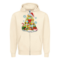 Sandshell christmas tree with school bus Zipper Hoodie - MaliasSmallBusiness