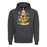 Smoke christmas tree with school bus Zipper Hoodie - MaliasSmallBusiness