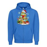 True Royal christmas tree with school bus Zipper Hoodie - MaliasSmallBusiness