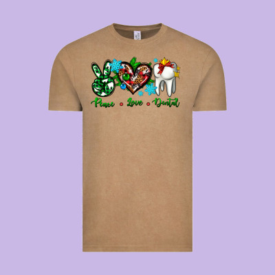 Peace Love Dental For Christmas Vintage Tee Designed By Adodesignshop