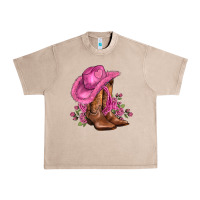 French Oak valentines day boots cowgirl hat and roses Urban Heavy Tee - AdoDesignShop