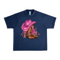 Navy valentines day boots cowgirl hat and roses Urban Heavy Tee - AdoDesignShop