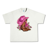 Pistachio valentines day boots cowgirl hat and roses Urban Heavy Tee - AdoDesignShop