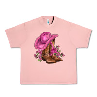 Salmon valentines day boots cowgirl hat and roses Urban Heavy Tee - AdoDesignShop