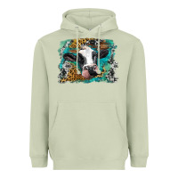 Matcha holstein cow leopard and western background Heavyweight Hoodie - BarkalooDesign