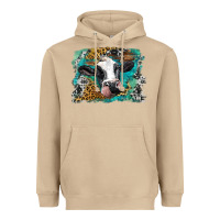 Mushroom holstein cow leopard and western background Heavyweight Hoodie - BarkalooDesign