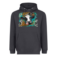 Smoke holstein cow leopard and western background Heavyweight Hoodie - BarkalooDesign