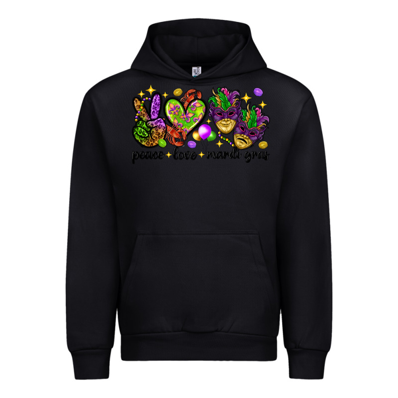 Peace Love Mardi Gras Urban Hoodie by HowdyJamesFarm | Teevron