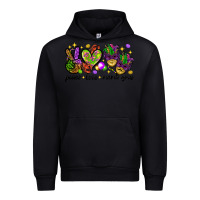 Black Peace Love Mardi Gras Urban Hoodie - HowdyJamesFarm