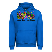 Cobalt Peace Love Mardi Gras Urban Hoodie - HowdyJamesFarm
