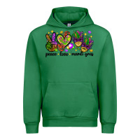 Emerald Peace Love Mardi Gras Urban Hoodie - HowdyJamesFarm