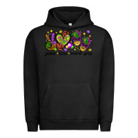 Pigment Black Peace Love Mardi Gras Urban Hoodie - HowdyJamesFarm