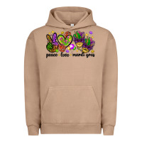 Pigment Burro Peace Love Mardi Gras Urban Hoodie - HowdyJamesFarm