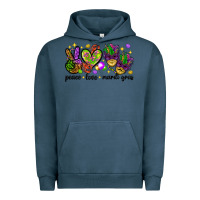 Pigment Midnight Navy Peace Love Mardi Gras Urban Hoodie - HowdyJamesFarm