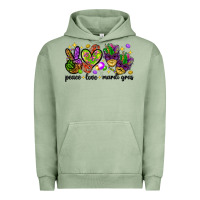 Pigment Oil Green Peace Love Mardi Gras Urban Hoodie - HowdyJamesFarm