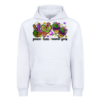 White Peace Love Mardi Gras Urban Hoodie - HowdyJamesFarm