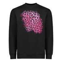 Black pink leopard patch Heavyweight Sweatshirt - AdoDesignShop