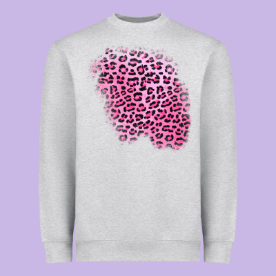 Pink Leopard Patch Heavyweight Sweatshirt Designed By Adodesignshop