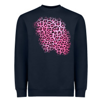 Navy pink leopard patch Heavyweight Sweatshirt - AdoDesignShop