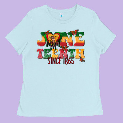 Ladies Tee juneteenth since 1865 with heart