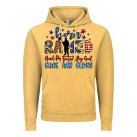 Vintage Mustard born raised and protected by god guns and glory Vintage Hoodie - JahusDesignShop