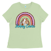 Matcha happy easter rainbow bunny Ladies Tee - RanaPortraitStore