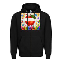 Black custom teacher name apple Zipper Hoodie - NancyCooperArtShop